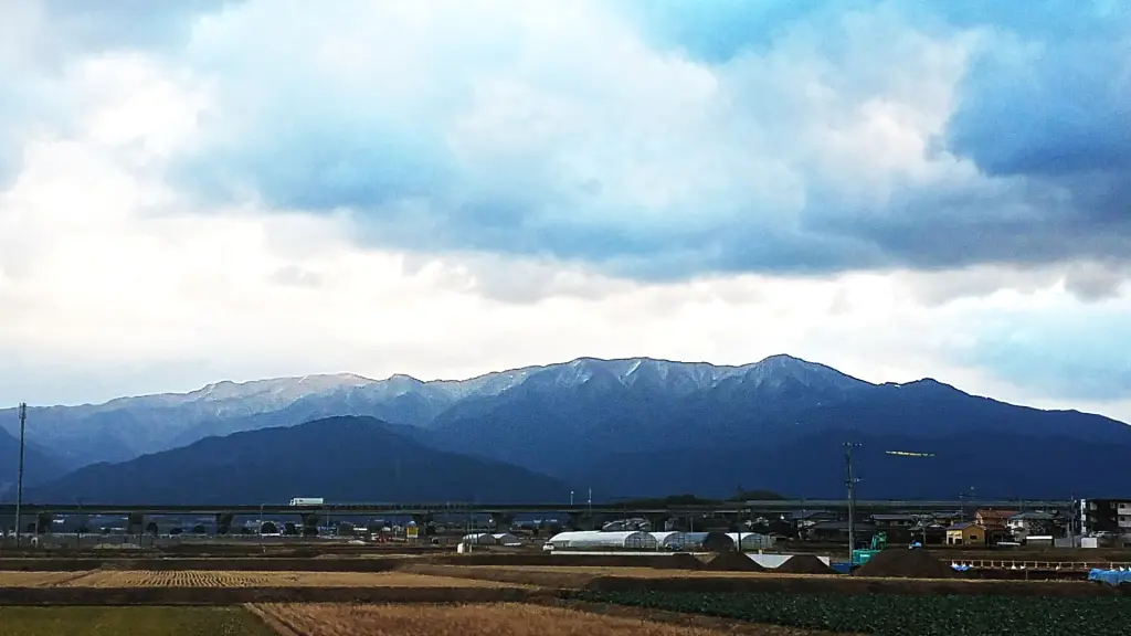 糸島から見た背振山系の冬景色